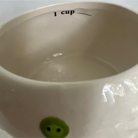 Vtg Pier 1 4pc Frosty Snowman Measuring Cup Set Ceramic Christmascore Grannycore - Picture 5 of 8